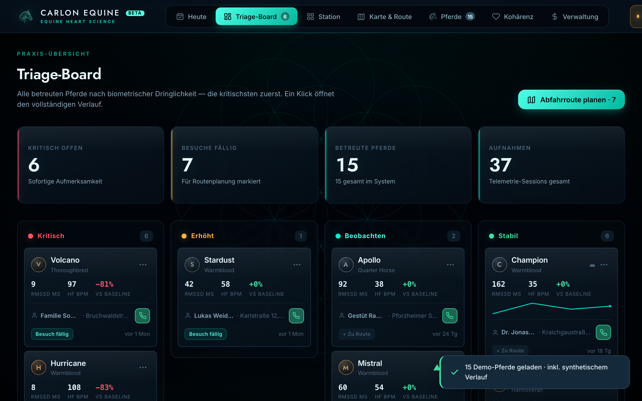 CARLON Clinic — Triage-Board