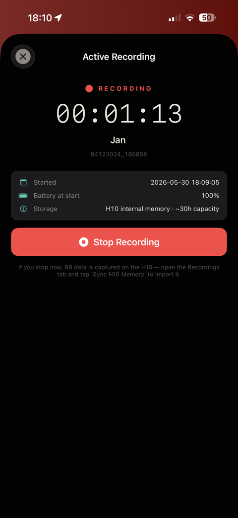 CARLON Research — 30-hour H10 offline recording